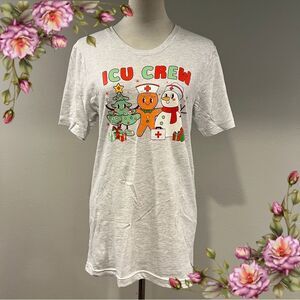 Christmas ICU Crew Graphic short sleeve T-Shirt size small‎